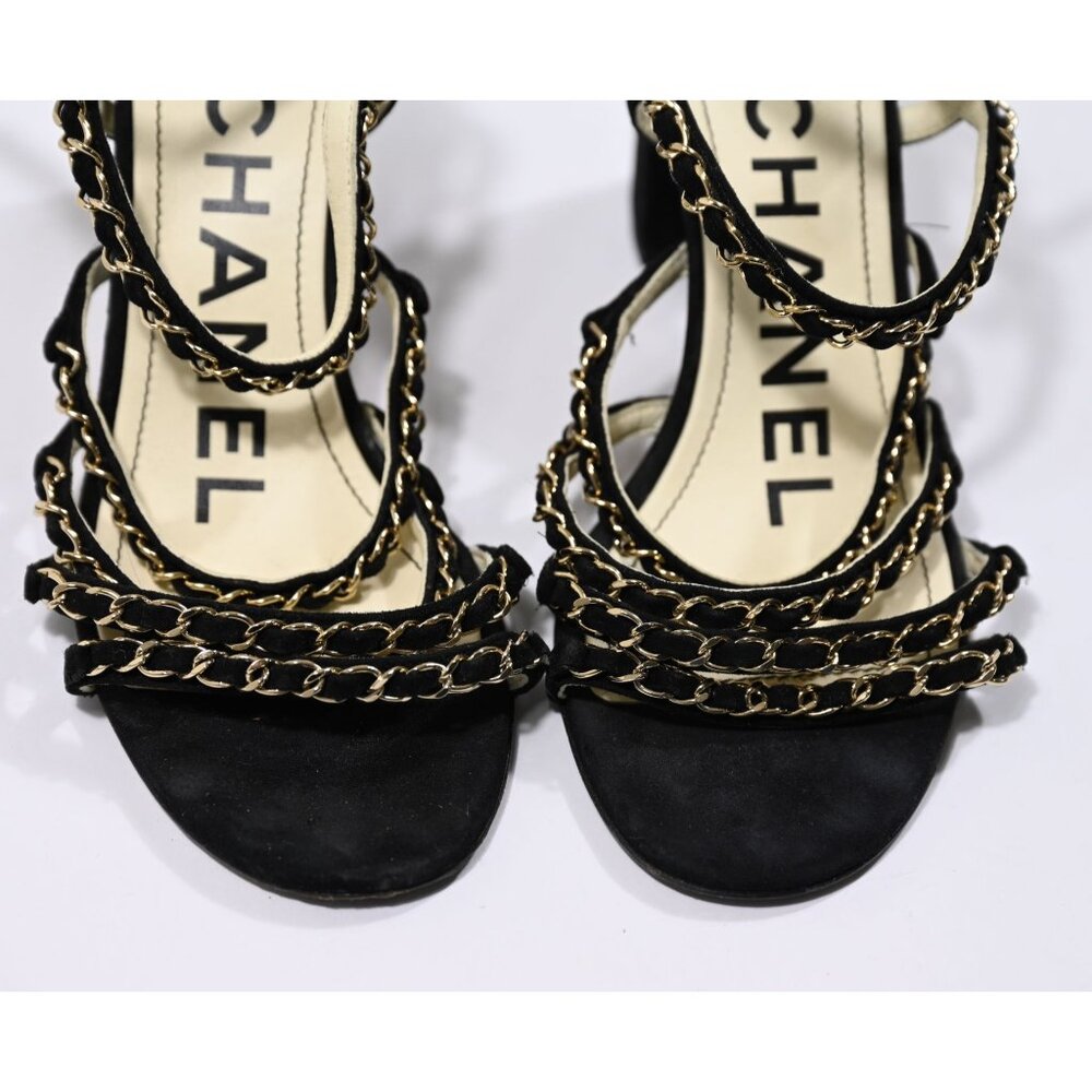 Chanel Chain Link Sandals in Black - Picture 3 of 7